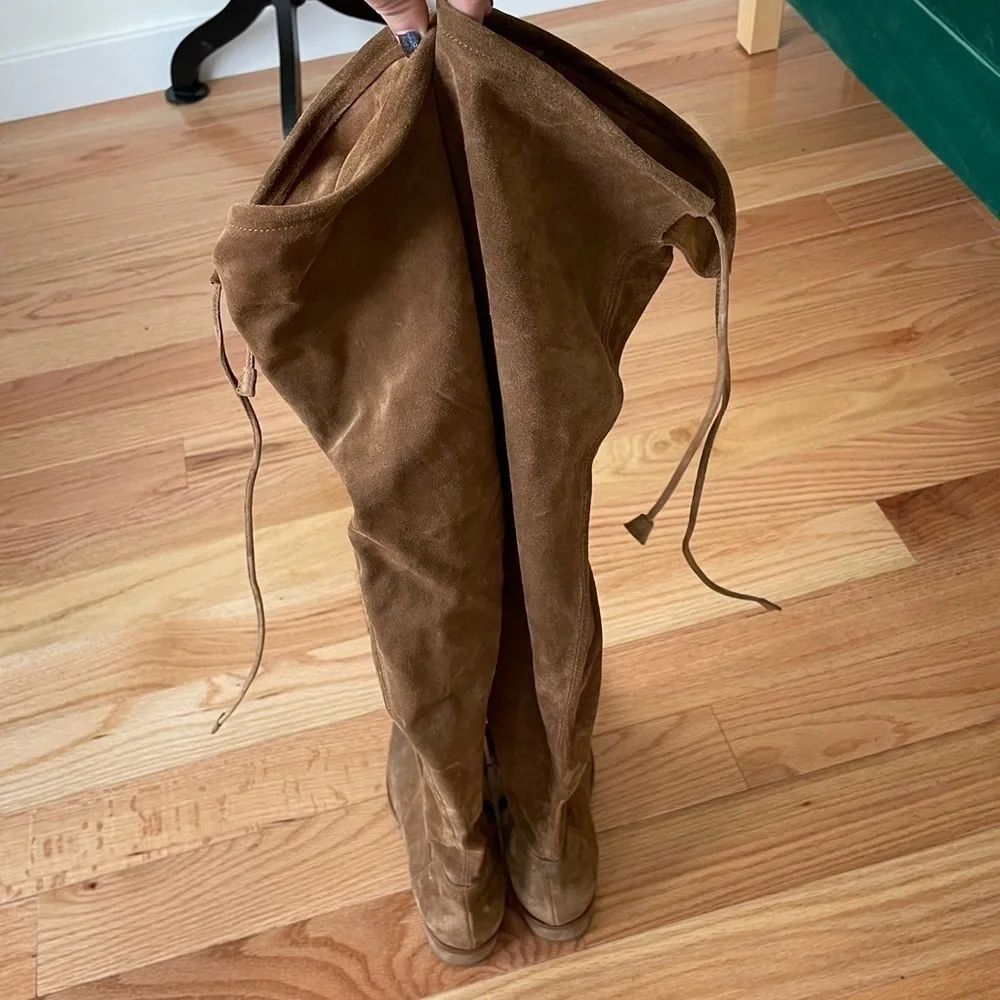 Aquatalia Walnut Brown Suede Lisandra Over The Knee Thigh High Waterproof Boot 6